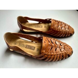 The Leather Collection Brown Huaraches Ladies Sandals Size 8.5